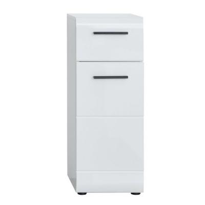 Skin - meuble bas m&eacute;lamin&eacute; blanc brillant. L - h - p : 30 79 31 cm