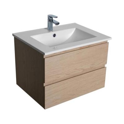 Meuble sous vasque 60 cm suspendu d&eacute;cor ch&ecirc;ne sorrento - Bois Clair