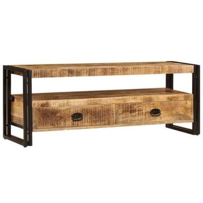 Meuble t&eacute;l&eacute; buffet tv t&eacute;l&eacute;vision design pratique 120 cm bois solide de manguier 2502063