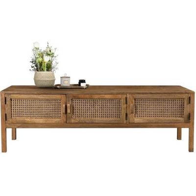 Meuble tv cannage et de manguier 140 cm - Tiki - Marron