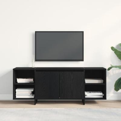Meuble TV Ch&ecirc;ne noir 120x30x40,5 cm Fabriqu&eacute; en bois d ing&eacute;nierie