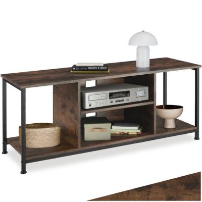 Tectake Meuble bas avec quatre compartiments ouverts et une &eacute;tag&egrave;re variable - 120 cm