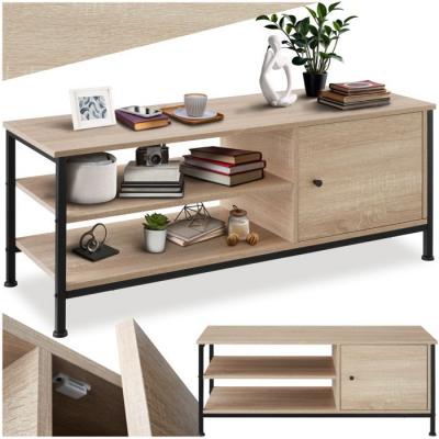 Meuble bas Durban 110x40x45,5cm - Bois clair industriel, Ch&ecirc;ne Sonoma
