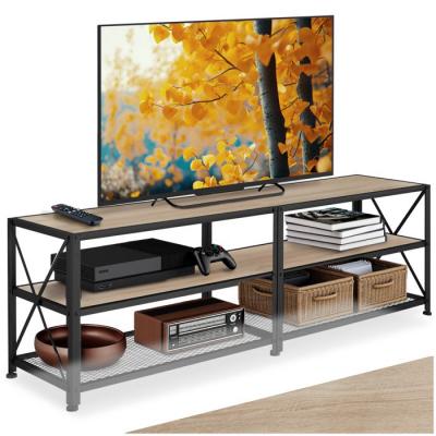 Meuble bas - 161 cm - Bois clair industriel, Ch&ecirc;ne Sonoma
