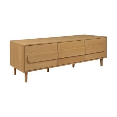 Meuble TV vintage d&eacute;cor bois de ch&ecirc;ne 3 portes 150cm - Juliana