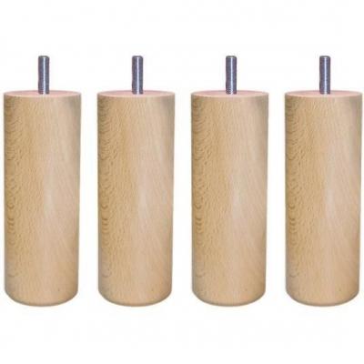 Jeu de pieds Cylindre Cylindre H20cm D7cm vernis naturel filetage 8mm