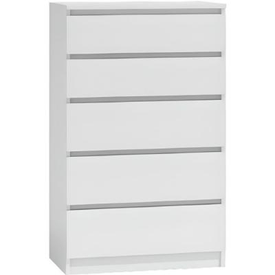 MILAN - Commode contemporaine chambre/salon/bureau 40x70x112 - 5 blanc 