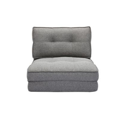 Miliboo Chauffeuse convertible 1 place en tissu gris chin&eacute; SALLY