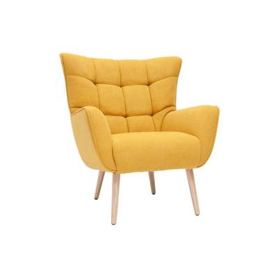 Miliboo - Fauteuil scandinave effet velours moutarde AVERY