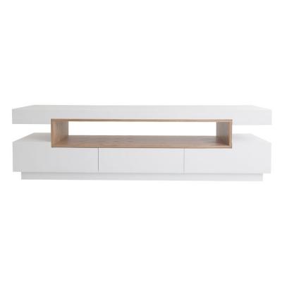 Miliboo & St&eacute;phane Plaza - Meuble TV design blanc et bois LIVO