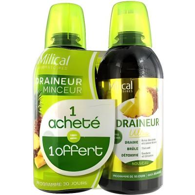 Milical Drainaligne Boisson Drainante &agrave; l'Ananas 500mL lot de 2