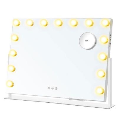 Miroir de maquillage avec lumi&egrave;res contr&ocirc;le tactile blanc mat