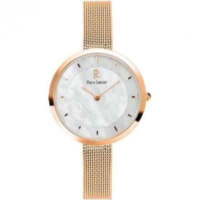 Montre Pierre Lannier femme acier dor&eacute; maille milanaise 076G998