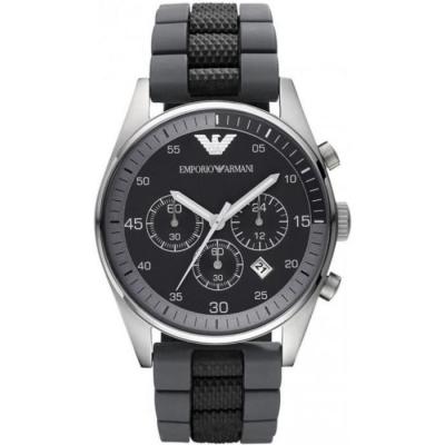 Montre Homme Emporio Armani Ar5866 Bracelet En Silicone Noir