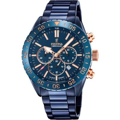 Montre Homme Festina Montres CERAMIC F20576-1 - Bracelet Acier Bleu