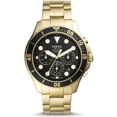 Fossil Montre pour Homme FB - 03 Chronographe, Acier Inoxydable Ton Or, FS5727