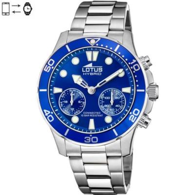 Montre Lotus Hybrid Connected Acier Cadran et lunette bleu 18800/1
