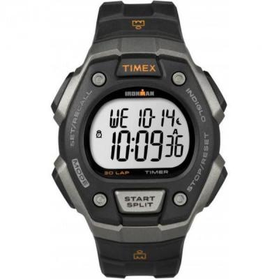 Montre Timex ironman homme gris  et acier noir T5K821SU chrono 10 atm