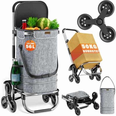 Chariot de courses 2 en 1 Gris