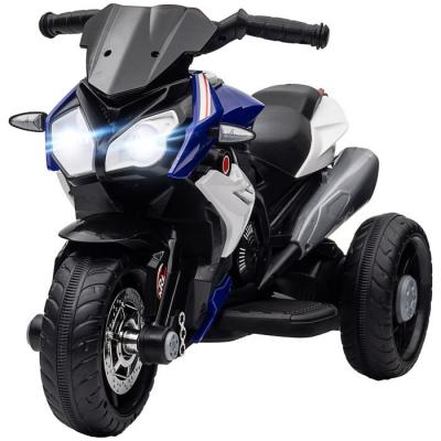 Moto &Eacute;lectrique Pour Enfants 3 Roues 6 V 3 Km/H Effets Lumineux Et Sonores Bleu