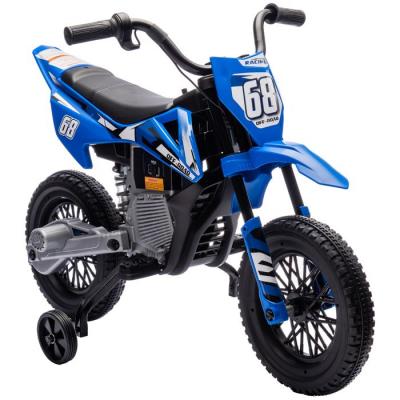 Moto Cross &Eacute;lectrique Dirt Bike Enfant 12v 2 Moteurs 2 Vitesses 2,4-5 Km/H Musiques Bleu