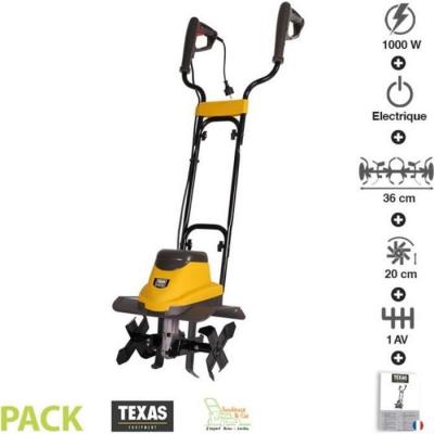 Motobineuse &eacute;lectrique 1000 watts largeur travail 36cm Texas ELTEX1000
