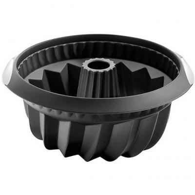 Moule &agrave; kouglof - 22 cm - noir - silicone - lekue
