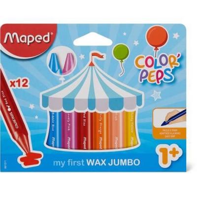 Maped Wachsmalstifte Colorpeps Wax Jumbo, 12Er Kartonetui M861311