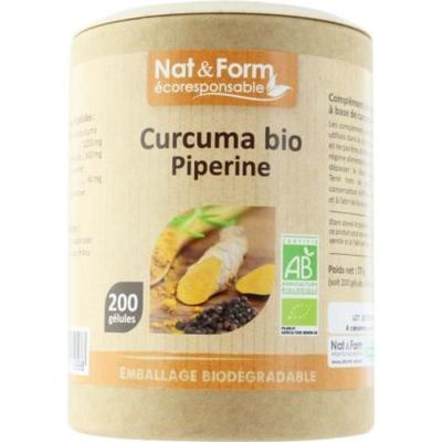 Nat & Form Curcuma Pip&eacute;rine Bio G&eacute;lules V&eacute;g&eacute;tales Ecoresponsable