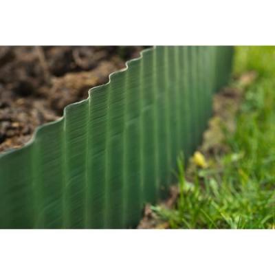Bordure &agrave; gazon verte en PVC 9 m x 9 cm - Nature