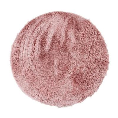 Tapis Rond &agrave; Poils Longs Extra-Doux, 160cm Diam&egrave;tre, Rose
