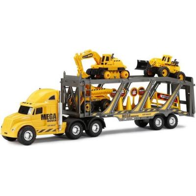 V&eacute;hicule de la ville - Camion remorque avec v&eacute;hicules de chantier