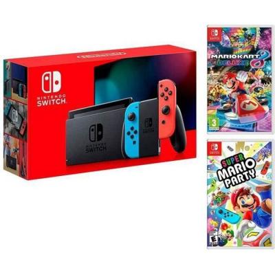 Nintendo Switch console Rouge N&eacute;on/Bleu N&eacute;on32Go + Mario Kart 8 Deluxe