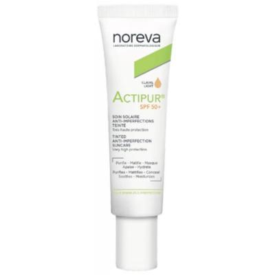 NOREVA Actipur SPF50+ Soin solaire anti imperfections teint&eacute; Tube 30ml