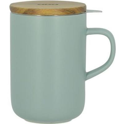 OGO LIVING Tisani&egrave;re gr&egrave;s avec couvercle en bois - 475ml - Gris perl&eacute;