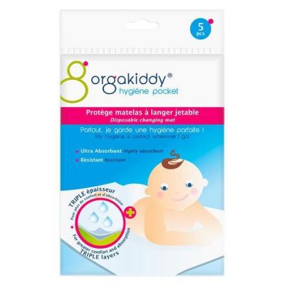 Orgakiddy Prot&egrave;ge Matelas &agrave; Langer Jetable, 5 unit&eacute;s