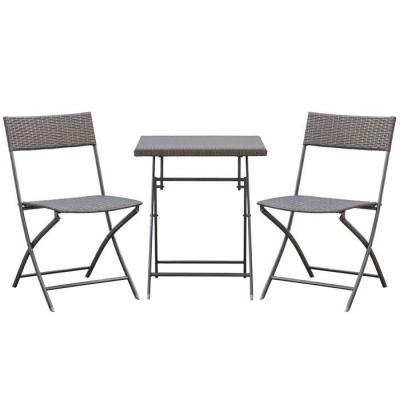 Ensemble jardin pliable 2 places noir