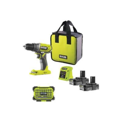 Pack RYOBI - Perceuse Visseuse R18DD2-220S - 18V One Plus - 2 batteries 2,0Ah - 1 chargeur - Coffre