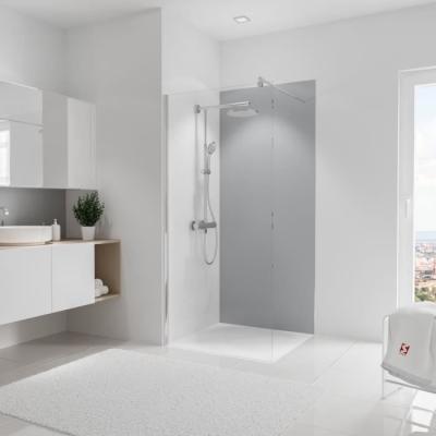 Panneau mural salle de bains 90 x 210 cm Schulte D&eacute;coDesign Couleur gris argent&eacute;