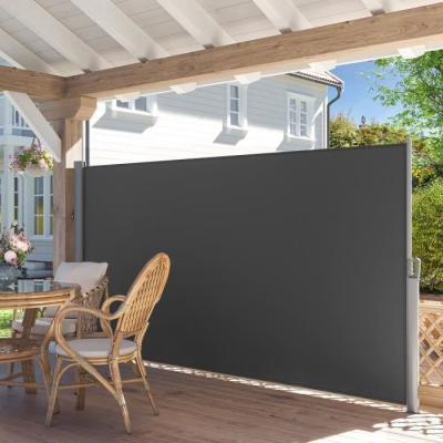 Brise-vue lat&eacute;ral extensible 3,5 x 1,8 m gris anthracite Songmics