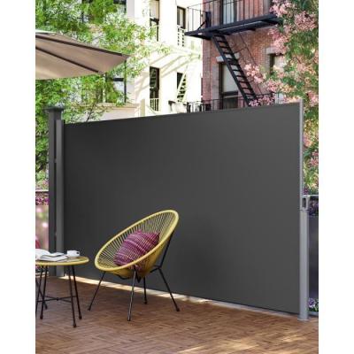 Paravent store ext&eacute;rieur r&eacute;tractable, 400 x 180 cm(L x H) Gris