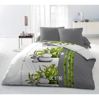 Zenitude Parure de couette Microfibre - Gris - 220x240 cm - Gris