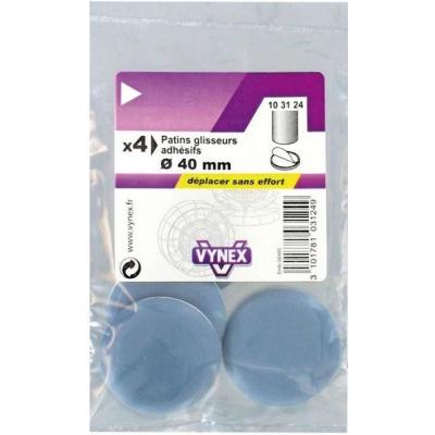 Vynex - Patin glisseur gris adh&eacute;sif ptfe d: 40mm x4