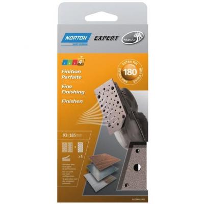 Norton - 5 Garnitures Corindon Multi-Air 93 X 185 Mm (Grain 180)