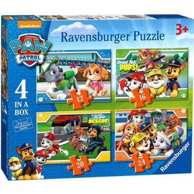 Paw Patrol - Puzzle Box 4 en 1 - 12, 16, 20 et 24 Pi&egrave;ces