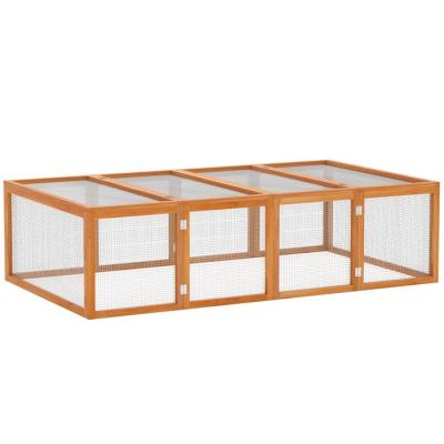 Clapier cage &agrave; lapins ext&eacute;rieur int&eacute;rieur pliable 2 portes sup&eacute;rieures pin