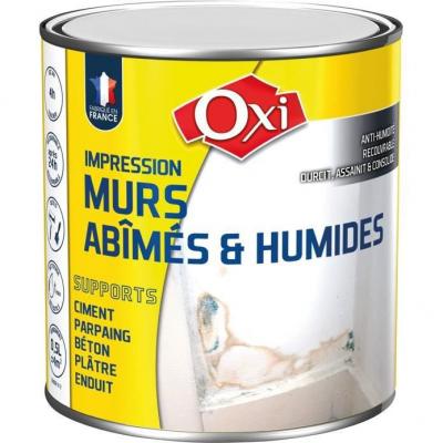 OXI - Impression Blanche Murs Ab&icirc;m&eacute;s et Humides 2,5 l - Blanc