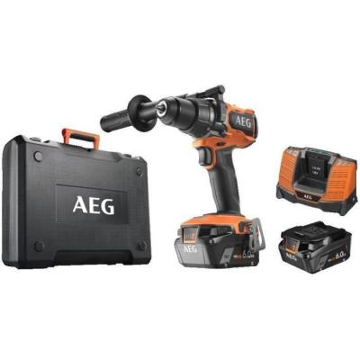 Perceuse-visseuse &agrave; percussion Brushless AEG 18V - 2 batteries 6.0Ah - Chargeur BSB18BL-602K