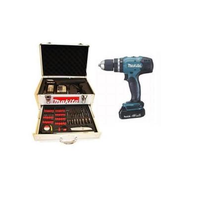 Perceuse visseuse &agrave; percussion Diam13mm 18V 1.5Ah + Accessoires DHP453SYEX Makita 