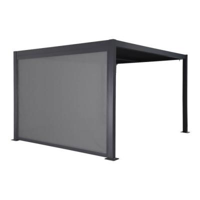 Pergola bioclimatique aluminium et acier 4x3m, store 3m anthracite